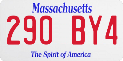 MA license plate 290BY4