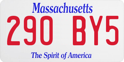 MA license plate 290BY5