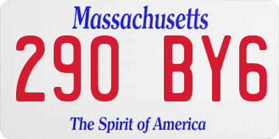 MA license plate 290BY6