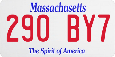 MA license plate 290BY7