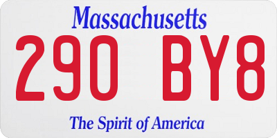 MA license plate 290BY8