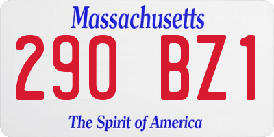 MA license plate 290BZ1