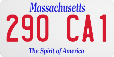 MA license plate 290CA1