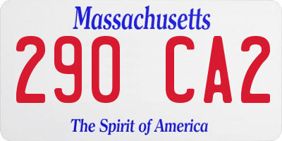 MA license plate 290CA2