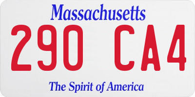 MA license plate 290CA4