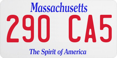 MA license plate 290CA5
