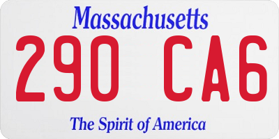 MA license plate 290CA6