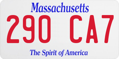 MA license plate 290CA7