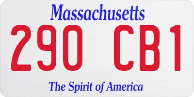 MA license plate 290CB1