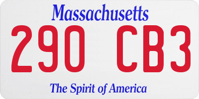 MA license plate 290CB3