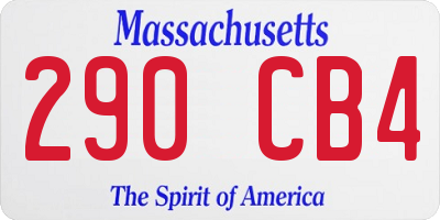 MA license plate 290CB4