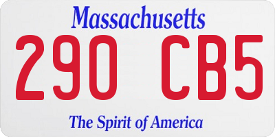 MA license plate 290CB5
