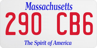 MA license plate 290CB6