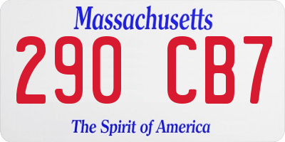 MA license plate 290CB7
