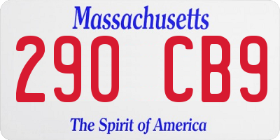 MA license plate 290CB9