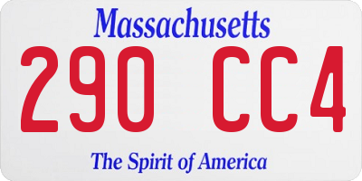 MA license plate 290CC4