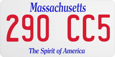 MA license plate 290CC5