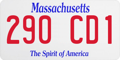 MA license plate 290CD1