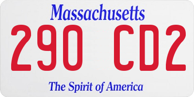 MA license plate 290CD2