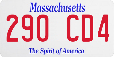 MA license plate 290CD4