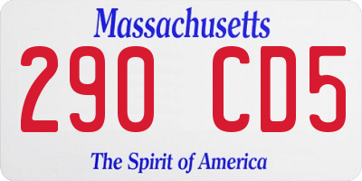 MA license plate 290CD5