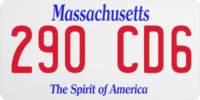 MA license plate 290CD6