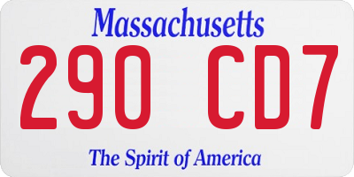 MA license plate 290CD7