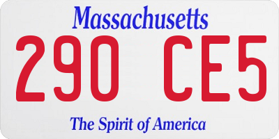 MA license plate 290CE5