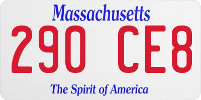 MA license plate 290CE8