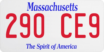 MA license plate 290CE9