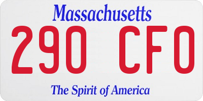 MA license plate 290CF0