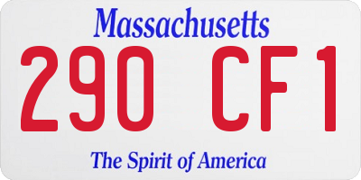 MA license plate 290CF1