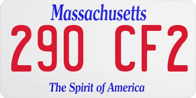 MA license plate 290CF2