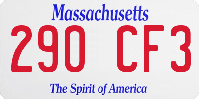 MA license plate 290CF3