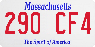 MA license plate 290CF4