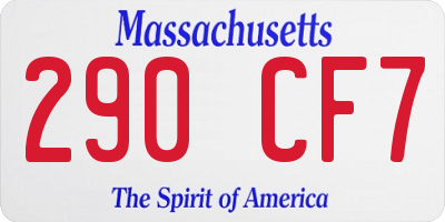 MA license plate 290CF7