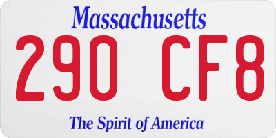 MA license plate 290CF8
