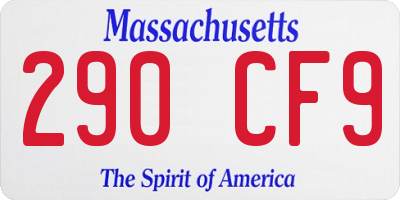 MA license plate 290CF9