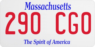 MA license plate 290CG0