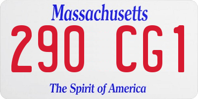 MA license plate 290CG1