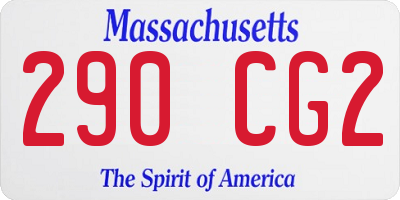 MA license plate 290CG2