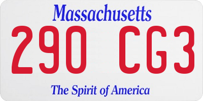 MA license plate 290CG3