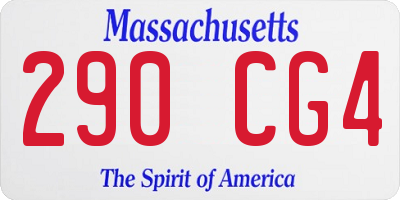 MA license plate 290CG4