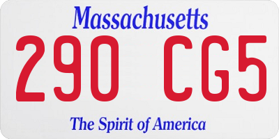 MA license plate 290CG5