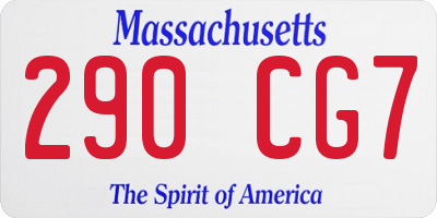 MA license plate 290CG7