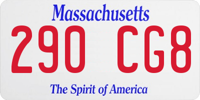 MA license plate 290CG8