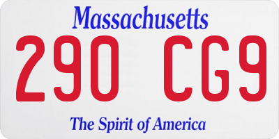 MA license plate 290CG9