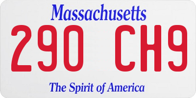 MA license plate 290CH9