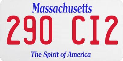 MA license plate 290CI2