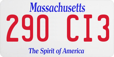 MA license plate 290CI3